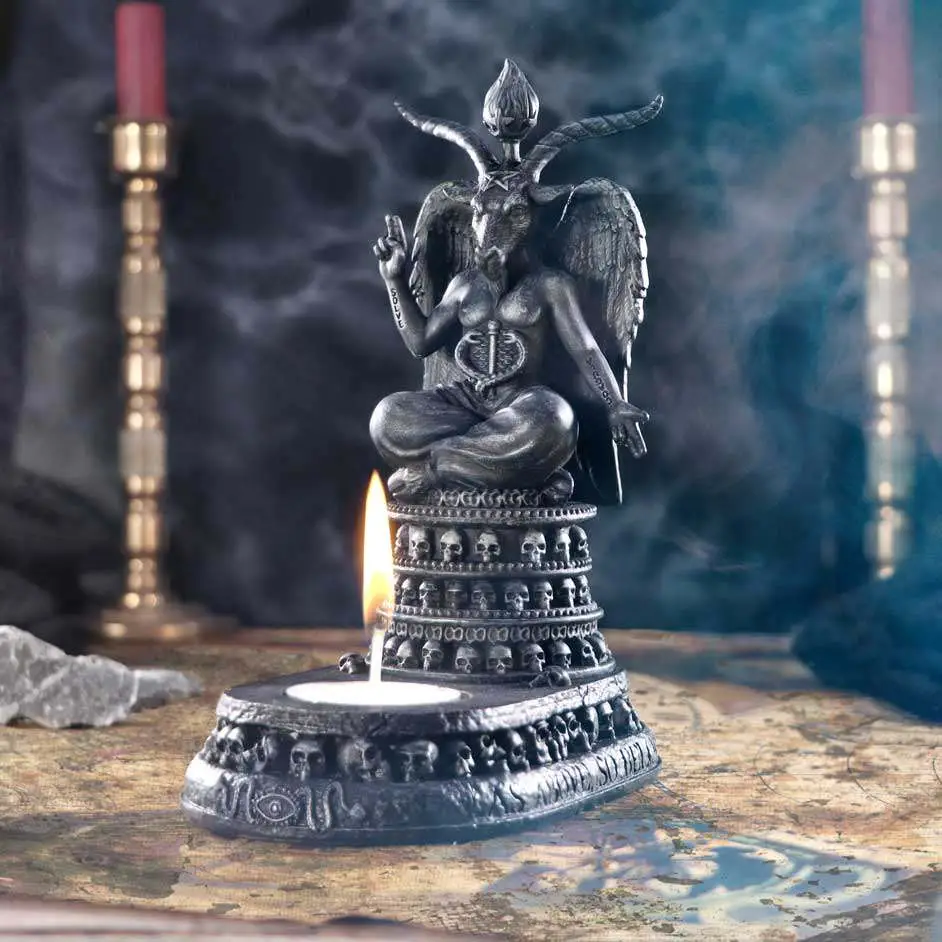 Exc Baphomet's Devotion Tea Light Holder - Figurine